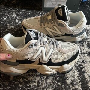New Balance Cream and Black Sneakers